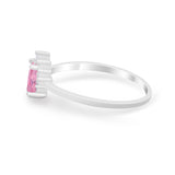 Petite Dainty Thumb Ring Round Simulated Cubic Zirconia 925 Sterling Silver