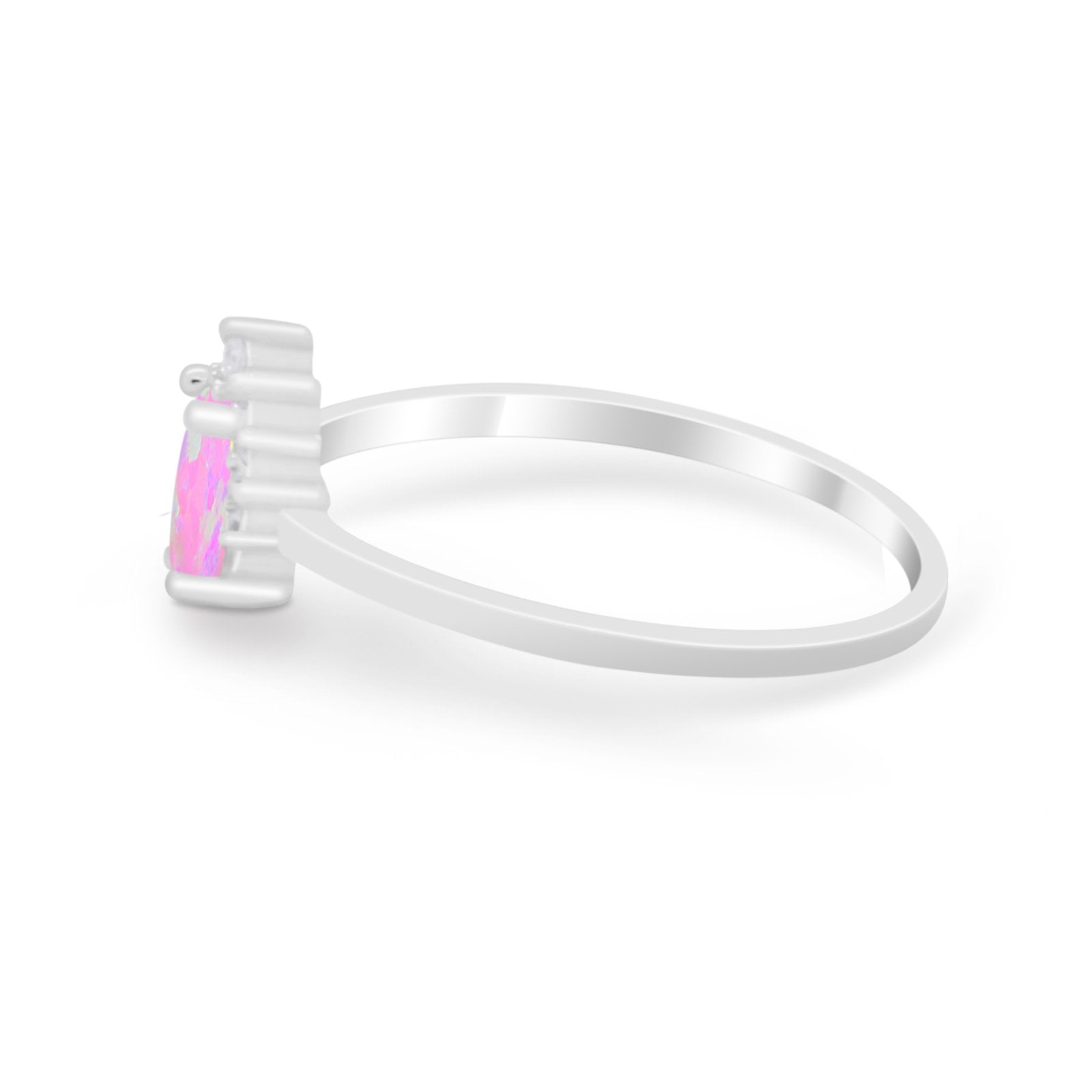 Petite Dainty Thumb Ring Round Simulated Cubic Zirconia 925 Sterling Silver