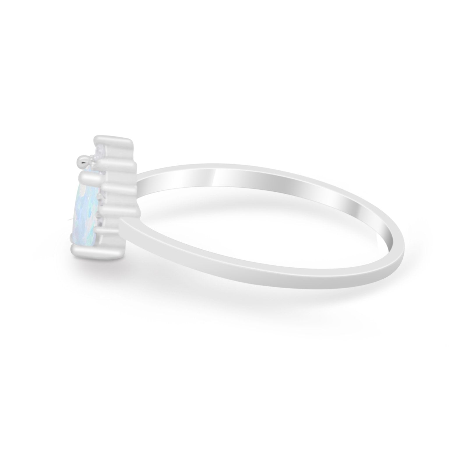 Petite Dainty Thumb Ring Round Simulated Cubic Zirconia 925 Sterling Silver