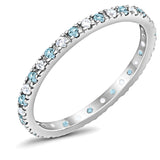 Eternity Wedding Art Deco Round Ring Simulated Cubic Zirconia 925 Sterling Silver