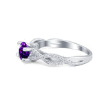 Twisted Shank Infinity Wedding Ring Round Cubic Zirconia 925 Sterling Silver