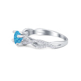 Twisted Shank Infinity Wedding Ring Round Cubic Zirconia 925 Sterling Silver