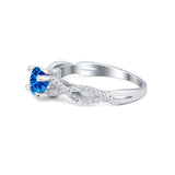 Twisted Shank Infinity Wedding Ring Round Cubic Zirconia 925 Sterling Silver