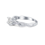 Twisted Shank Infinity Wedding Ring Round Cubic Zirconia 925 Sterling Silver