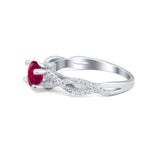 Twisted Shank Infinity Wedding Ring Round Cubic Zirconia 925 Sterling Silver