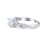 Twisted Shank Infinity Wedding Ring Round Cubic Zirconia 925 Sterling Silver