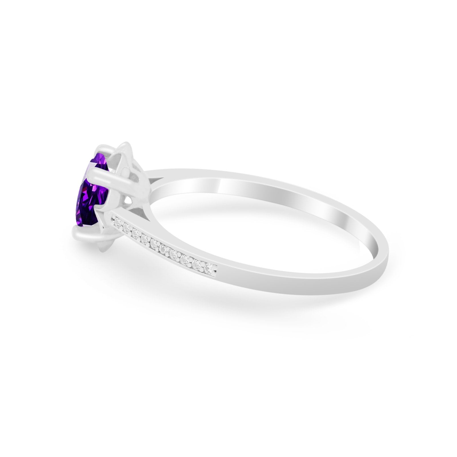 Vintage Style Engagement Ring Simulated Cubic Zirconia 925 Sterling Silver