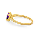 Vintage Style Engagement Ring Simulated Cubic Zirconia 925 Sterling Silver