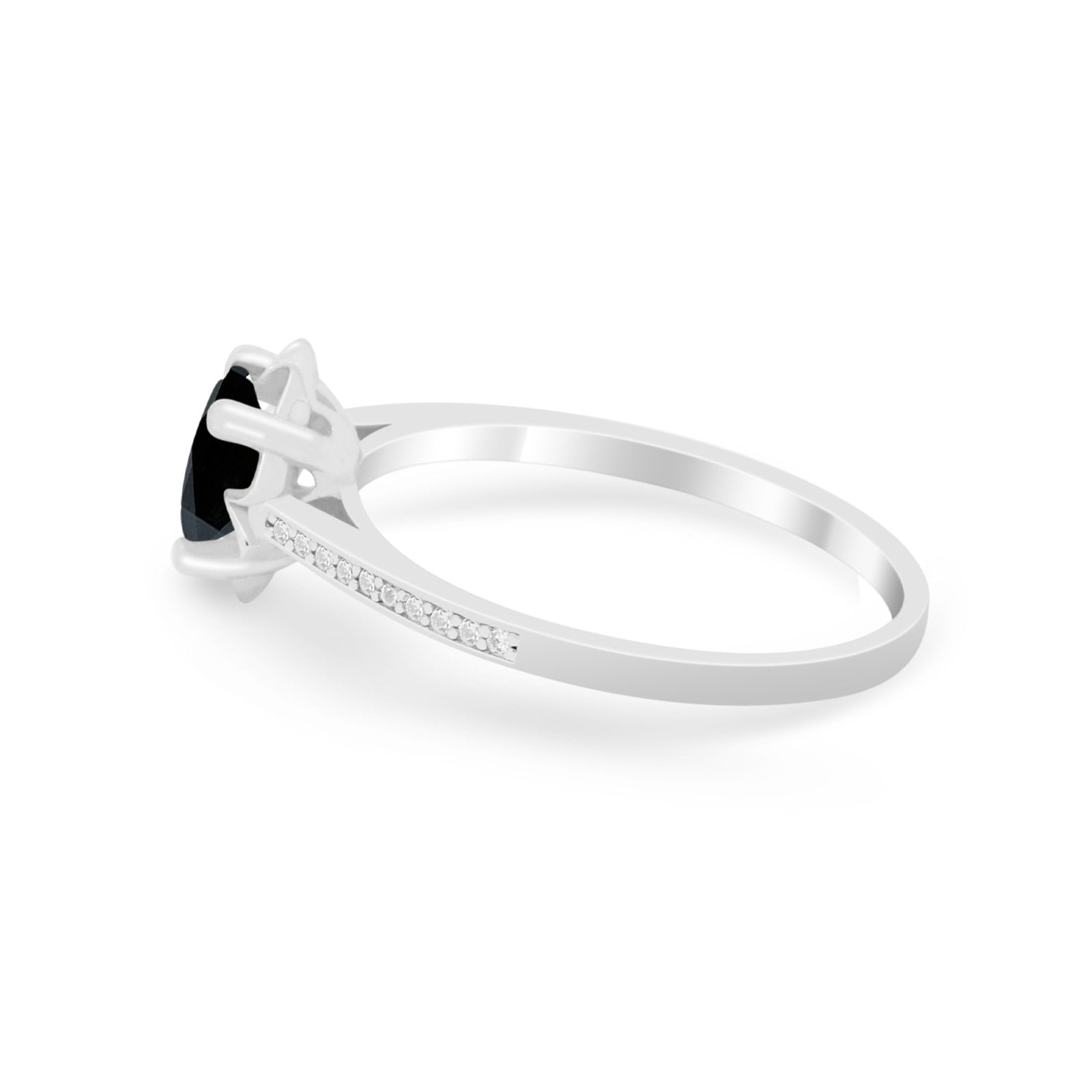 Vintage Style Engagement Ring Simulated Cubic Zirconia 925 Sterling Silver