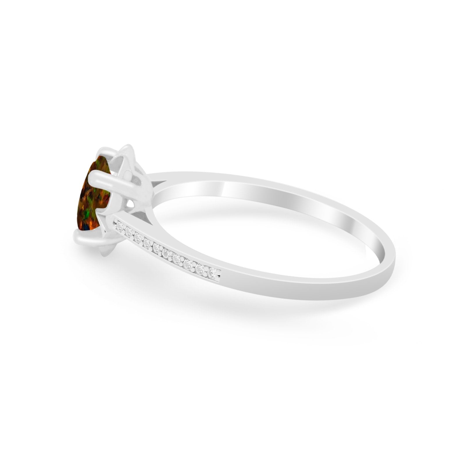 Vintage Style Engagement Ring Simulated Cubic Zirconia 925 Sterling Silver