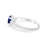 Vintage Style Engagement Ring Simulated Cubic Zirconia 925 Sterling Silver
