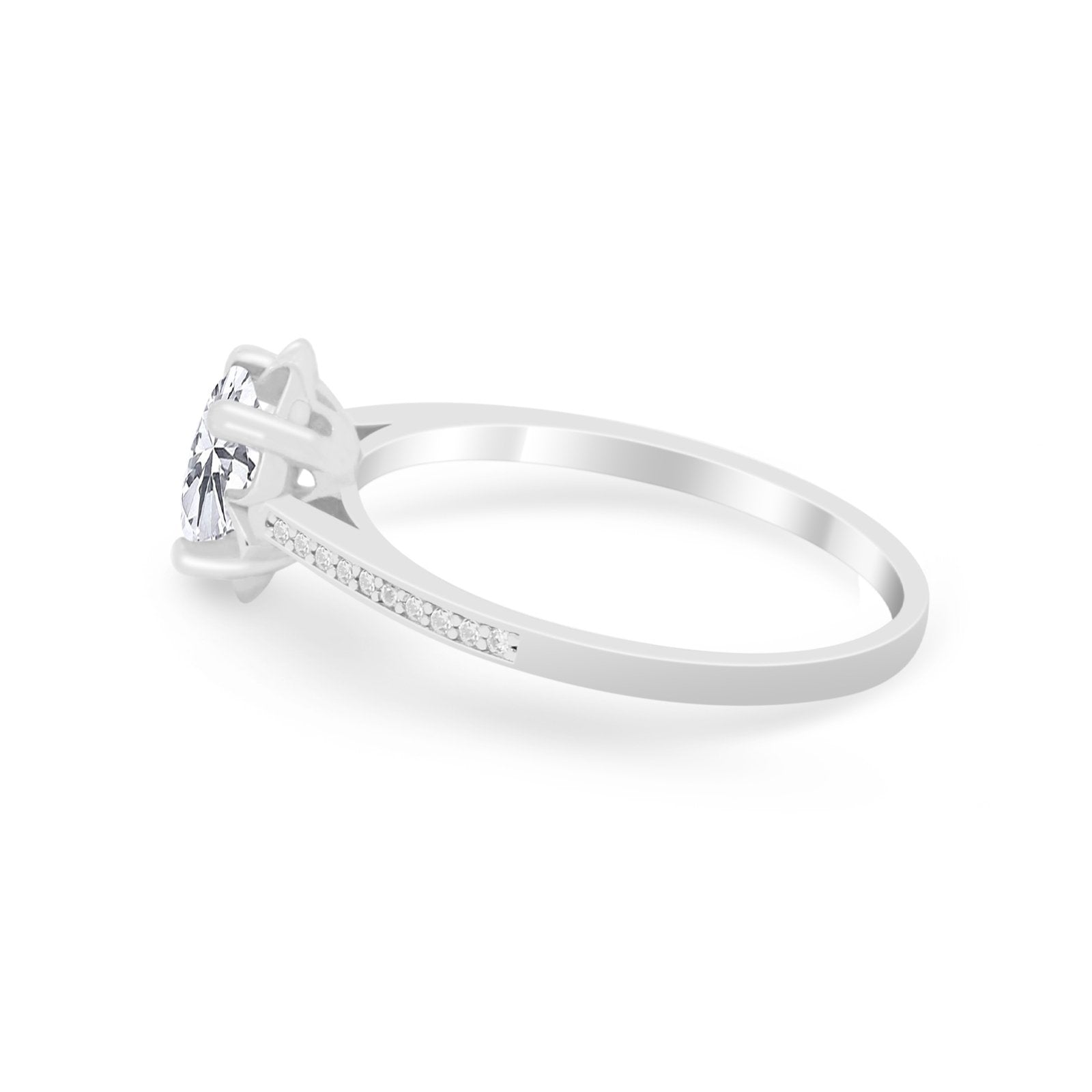 Vintage Style Engagement Ring Simulated Cubic Zirconia 925 Sterling Silver