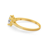 Vintage Style Engagement Ring Simulated Cubic Zirconia 925 Sterling Silver