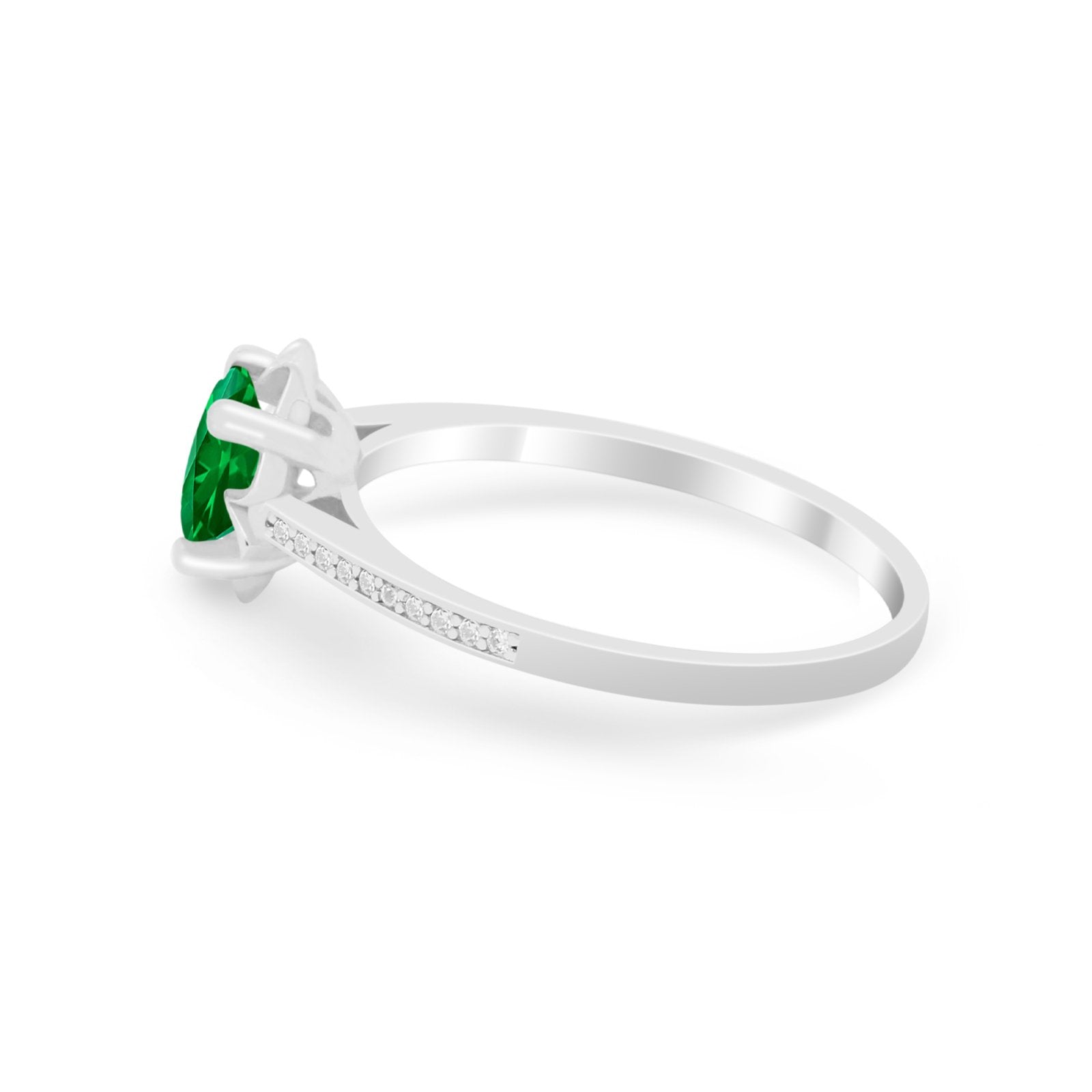 Vintage Style Engagement Ring Simulated Cubic Zirconia 925 Sterling Silver