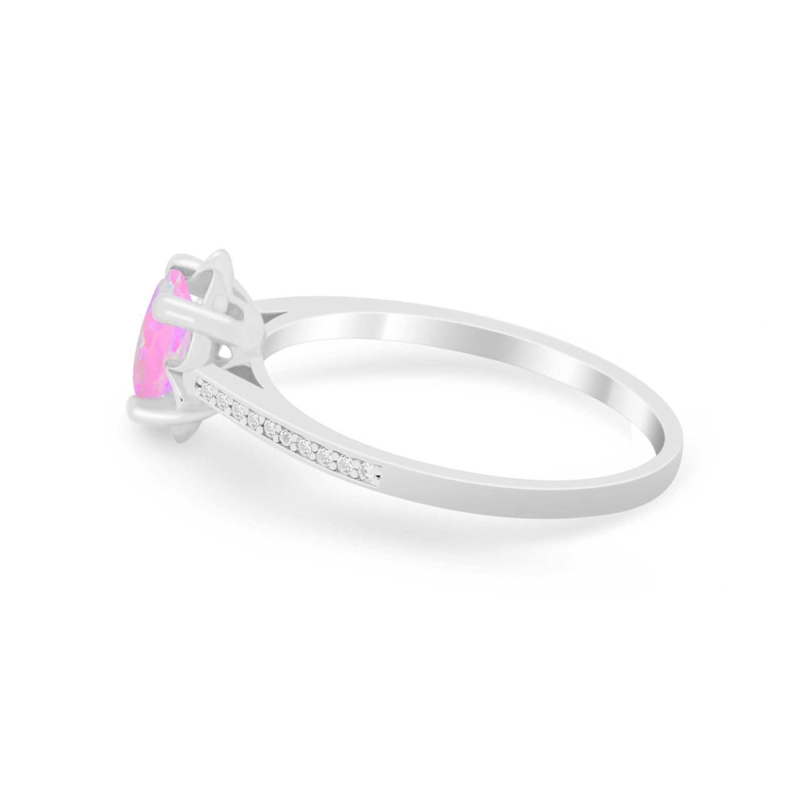 Vintage Style Engagement Ring Simulated Cubic Zirconia 925 Sterling Silver