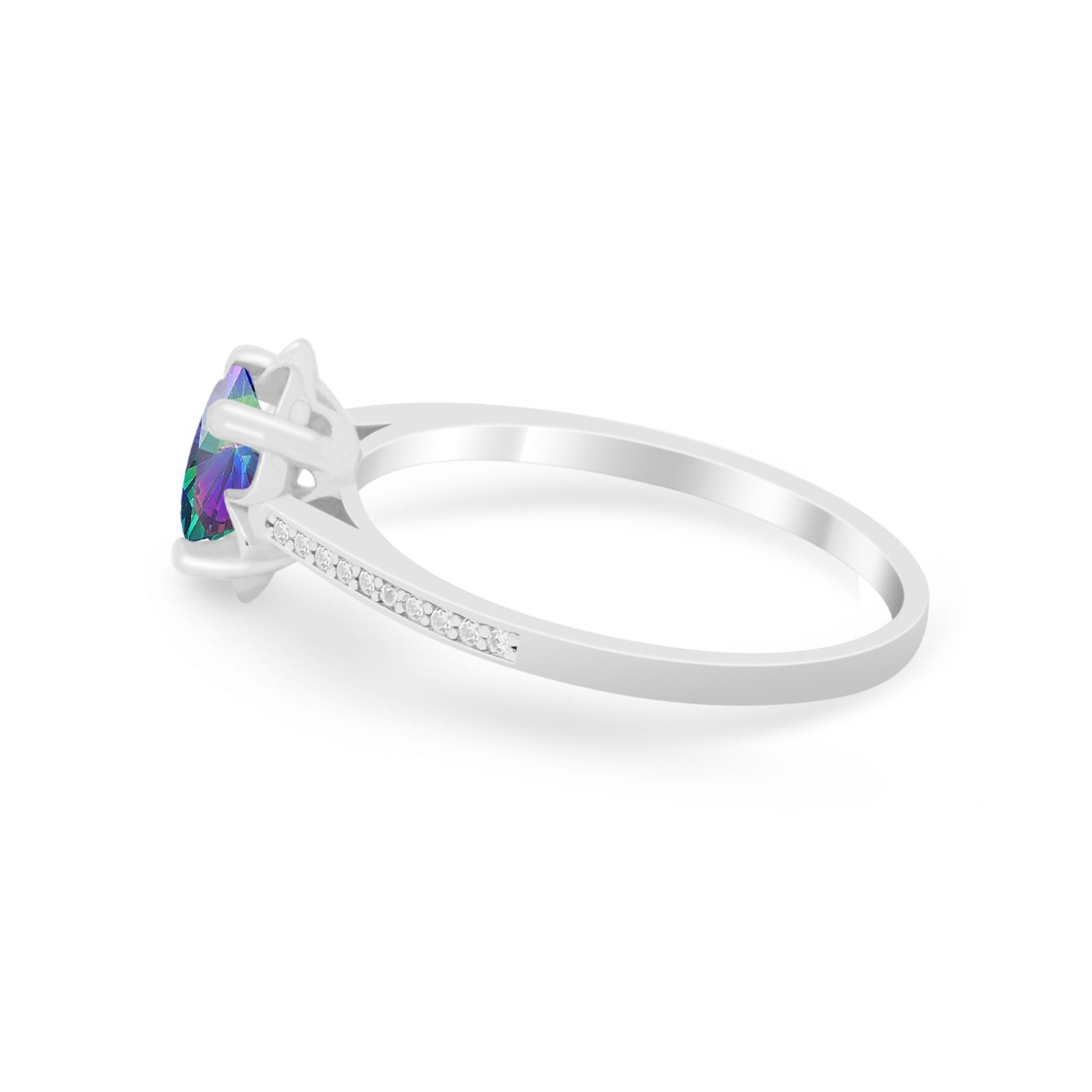 Vintage Style Engagement Ring Simulated Cubic Zirconia 925 Sterling Silver