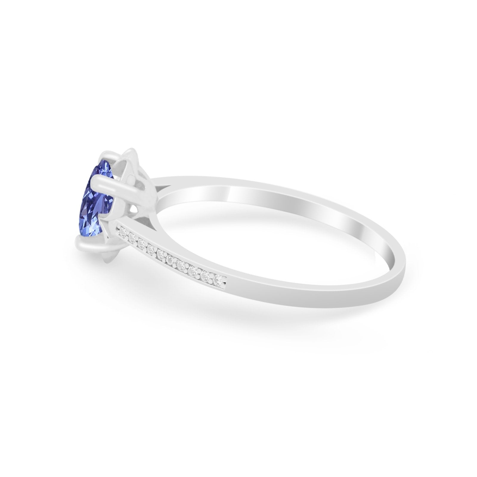 Vintage Style Engagement Ring Simulated Cubic Zirconia 925 Sterling Silver