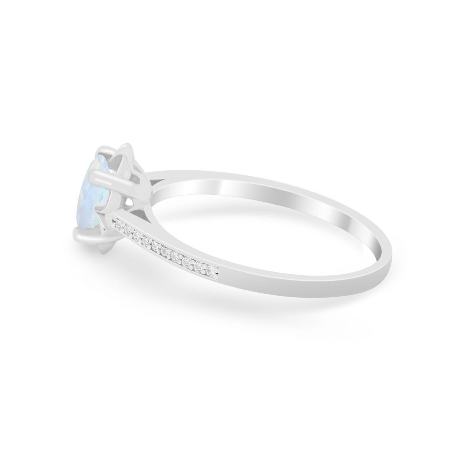 Vintage Style Engagement Ring Simulated Cubic Zirconia 925 Sterling Silver