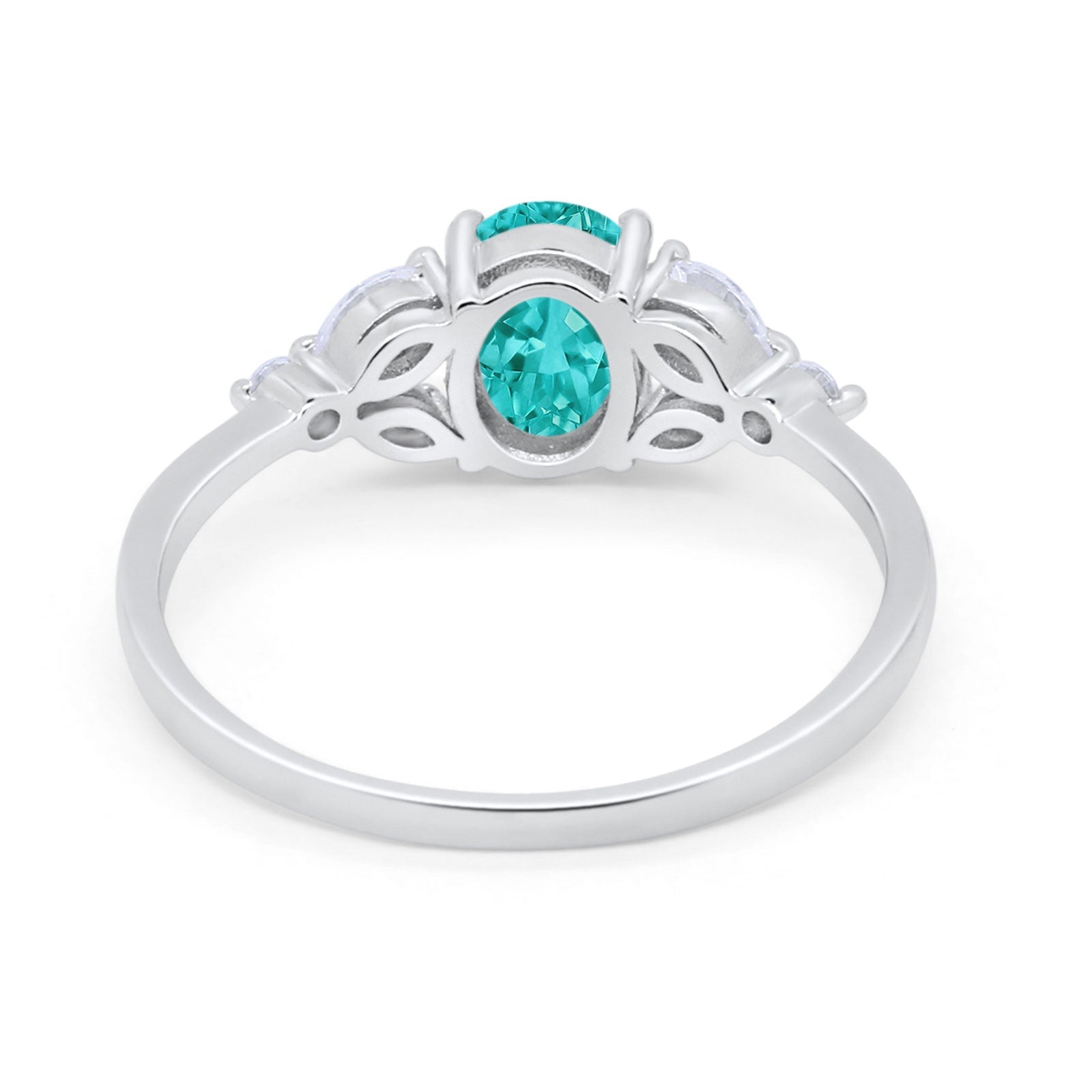 Oval Art Deco Wedding Engagement Ring Marquise Cubic Zirconia 925 Sterling Silver