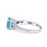 Vintage Cushion Cut Engagement Ring Simulated Cubic Zirconia 925 Sterling Silver