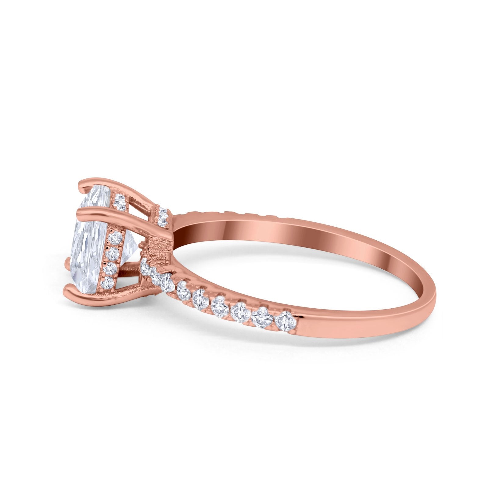 Vintage Cushion Cut Engagement Ring Simulated Cubic Zirconia 925 Sterling Silver