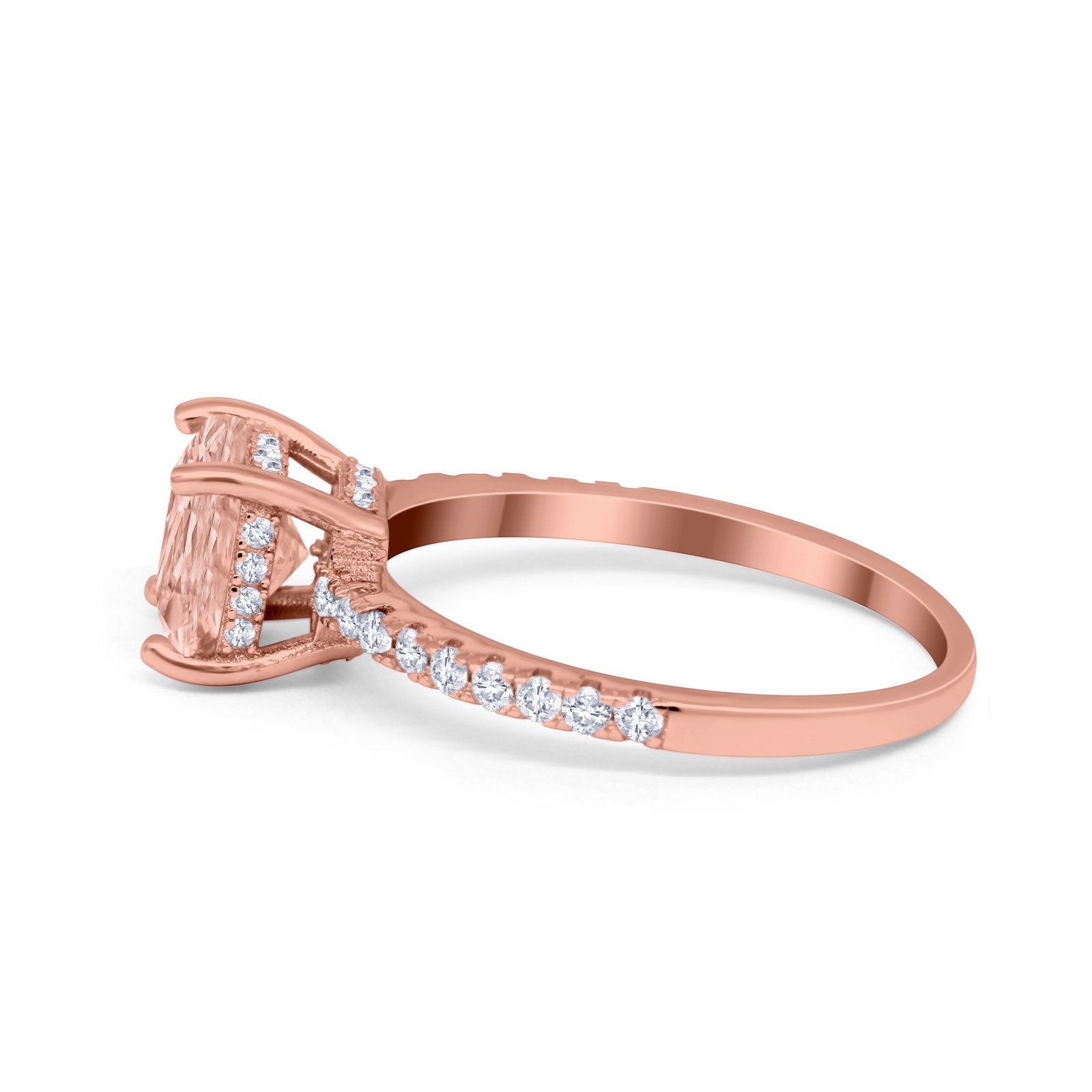 Vintage Cushion Cut Engagement Ring Simulated Cubic Zirconia 925 Sterling Silver