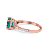 Vintage Cushion Cut Engagement Ring Simulated Cubic Zirconia 925 Sterling Silver