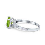 Vintage Cushion Cut Engagement Ring Simulated Cubic Zirconia 925 Sterling Silver