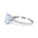 Art Deco Radiant Cut Engagement Ring Simulated Cubic Zirconia 925 Sterling Silver