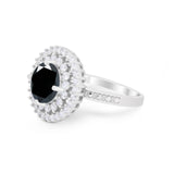 Halo Cocktail Wedding Engagement Ring Round Cubic Zirconia 925 Sterling Silver