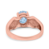 Three Stone Vintage Style Oval Art Deco Created White Opal Wedding Engagement Ring Simulated Cubic Zirconia 925 Sterling Silver