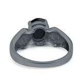 Three Stone Vintage Style Oval Art Deco Created White Opal Wedding Engagement Ring Simulated Cubic Zirconia 925 Sterling Silver