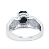 Three Stone Vintage Style Oval Art Deco Created White Opal Wedding Engagement Ring Simulated Cubic Zirconia 925 Sterling Silver