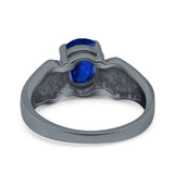 Three Stone Vintage Style Oval Art Deco Created White Opal Wedding Engagement Ring Simulated Cubic Zirconia 925 Sterling Silver