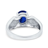 Three Stone Vintage Style Oval Art Deco Created White Opal Wedding Engagement Ring Simulated Cubic Zirconia 925 Sterling Silver