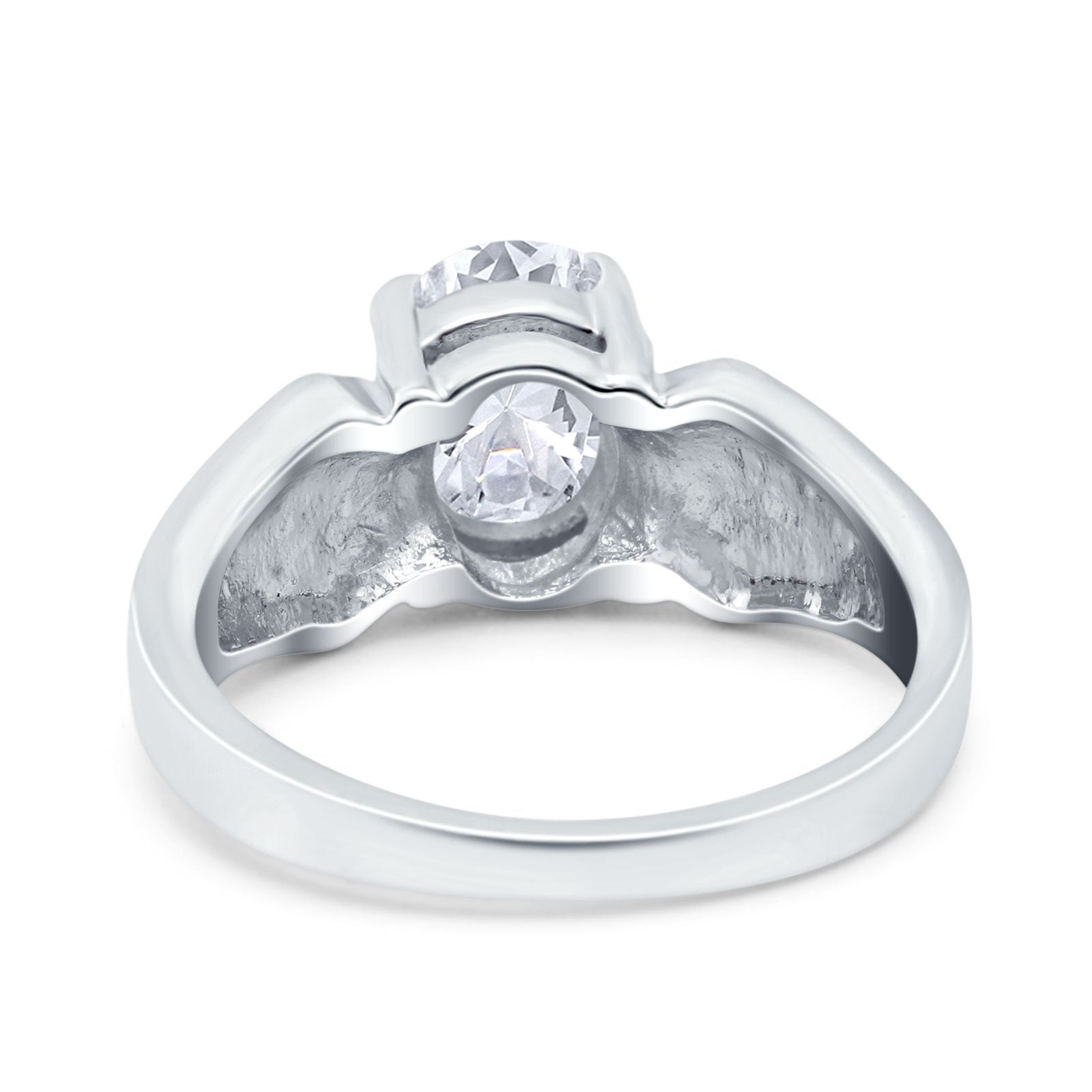 Three Stone Vintage Style Oval Art Deco Created White Opal Wedding Engagement Ring Simulated Cubic Zirconia 925 Sterling Silver