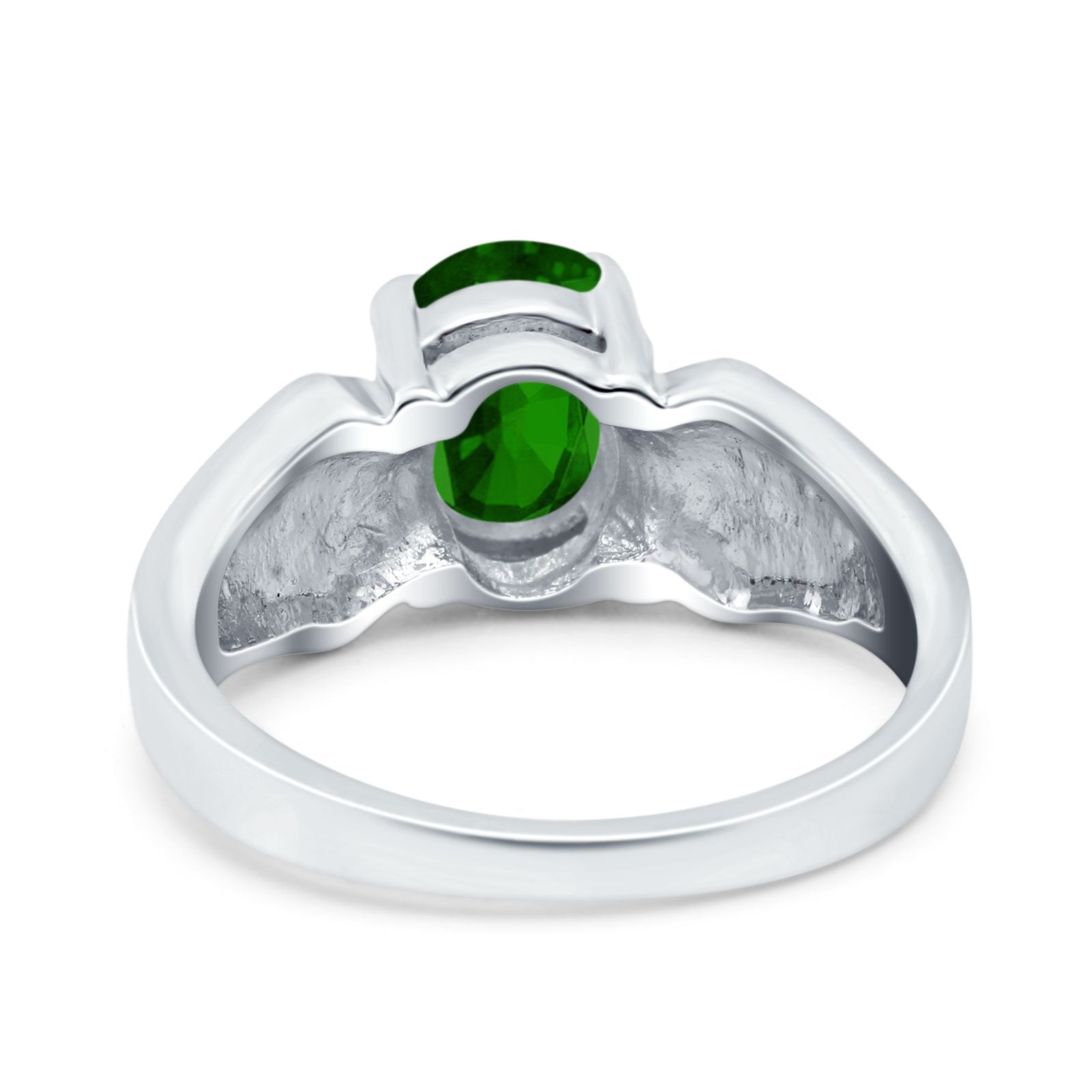 Three Stone Vintage Style Oval Art Deco Created White Opal Wedding Engagement Ring Simulated Cubic Zirconia 925 Sterling Silver