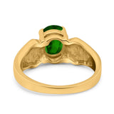 Three Stone Vintage Style Oval Art Deco Created White Opal Wedding Engagement Ring Simulated Cubic Zirconia 925 Sterling Silver