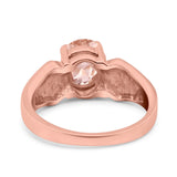 Three Stone Vintage Style Oval Art Deco Created White Opal Wedding Engagement Ring Simulated Cubic Zirconia 925 Sterling Silver