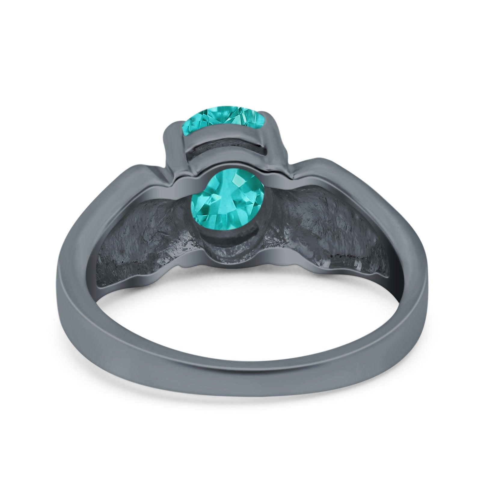 Three Stone Vintage Style Oval Art Deco Created White Opal Wedding Engagement Ring Simulated Cubic Zirconia 925 Sterling Silver