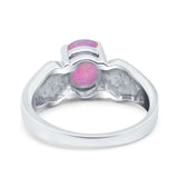 Three Stone Vintage Style Oval Art Deco Created White Opal Wedding Engagement Ring Simulated Cubic Zirconia 925 Sterling Silver