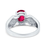 Three Stone Vintage Style Oval Art Deco Created White Opal Wedding Engagement Ring Simulated Cubic Zirconia 925 Sterling Silver