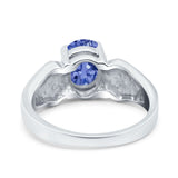 Three Stone Vintage Style Oval Art Deco Created White Opal Wedding Engagement Ring Simulated Cubic Zirconia 925 Sterling Silver