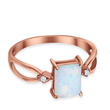 Halo Wedding Ring Baguette Round Simulated Cubic Zirconia 925 Sterling Silver