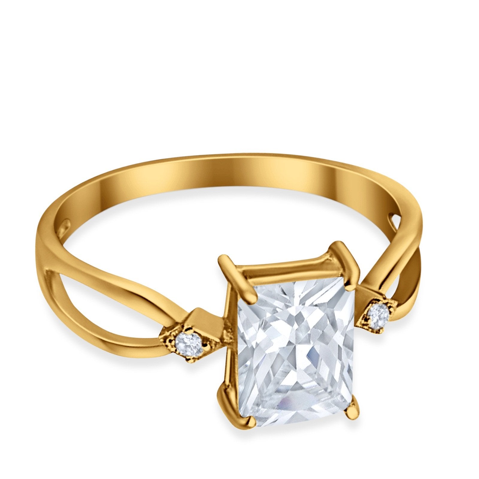 Halo Wedding Ring Baguette Round Simulated Cubic Zirconia 925 Sterling Silver