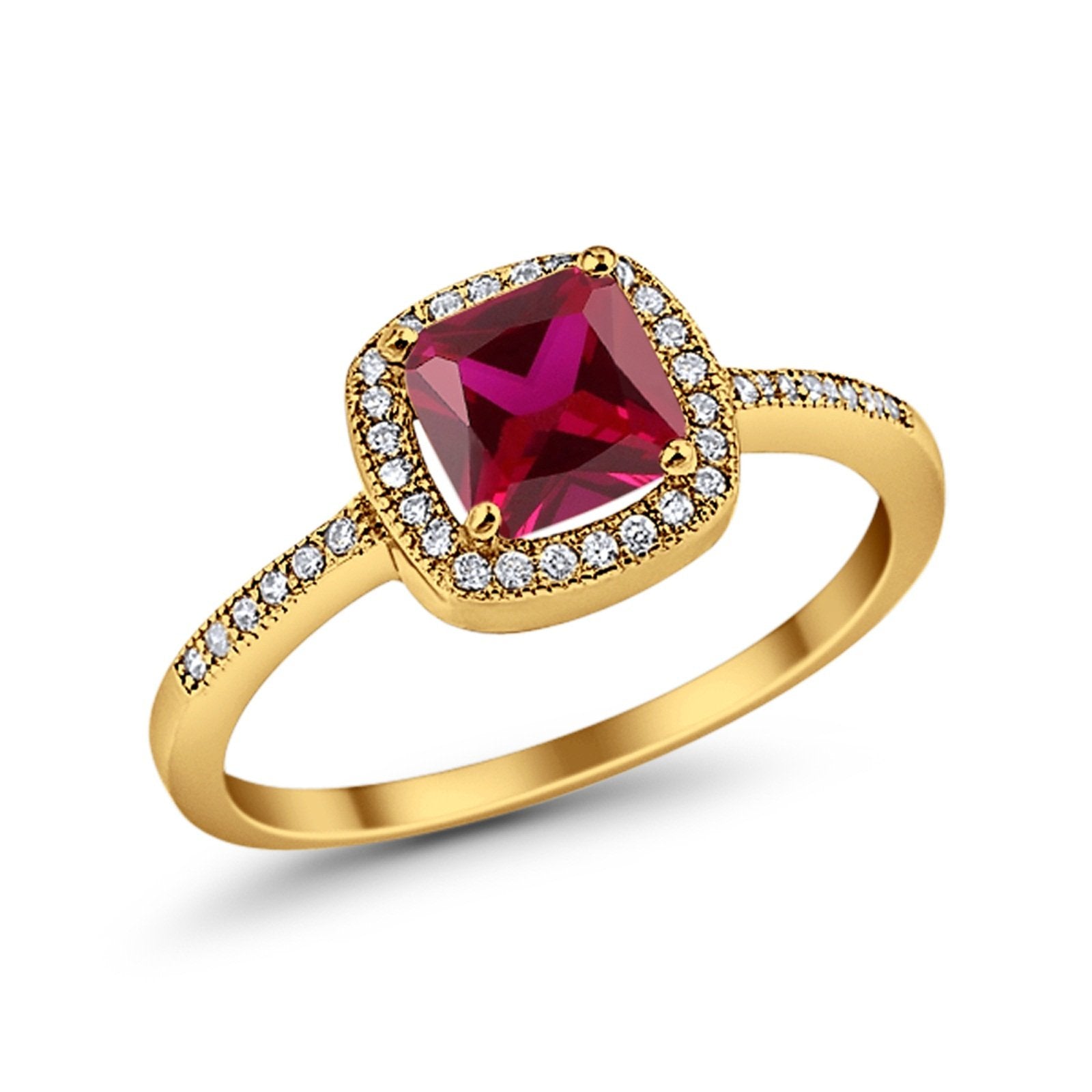 Halo Accent Engagement Ring Simulated Cubic Zirconia 925 Sterling Silver