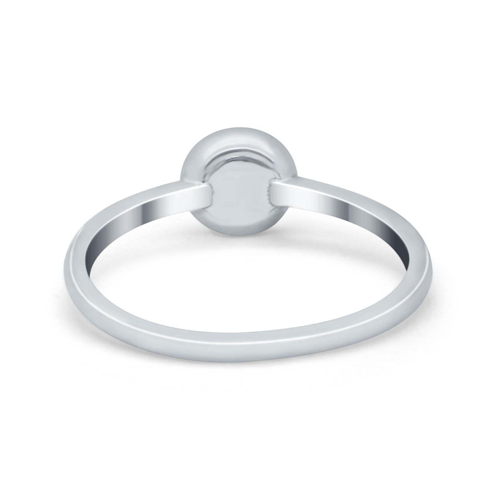 Petite Dainty Ring Solitaire Round Simulated Cubic Zirconia 925 Sterling Silver