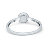 Petite Dainty Ring Solitaire Round Simulated Cubic Zirconia 925 Sterling Silver