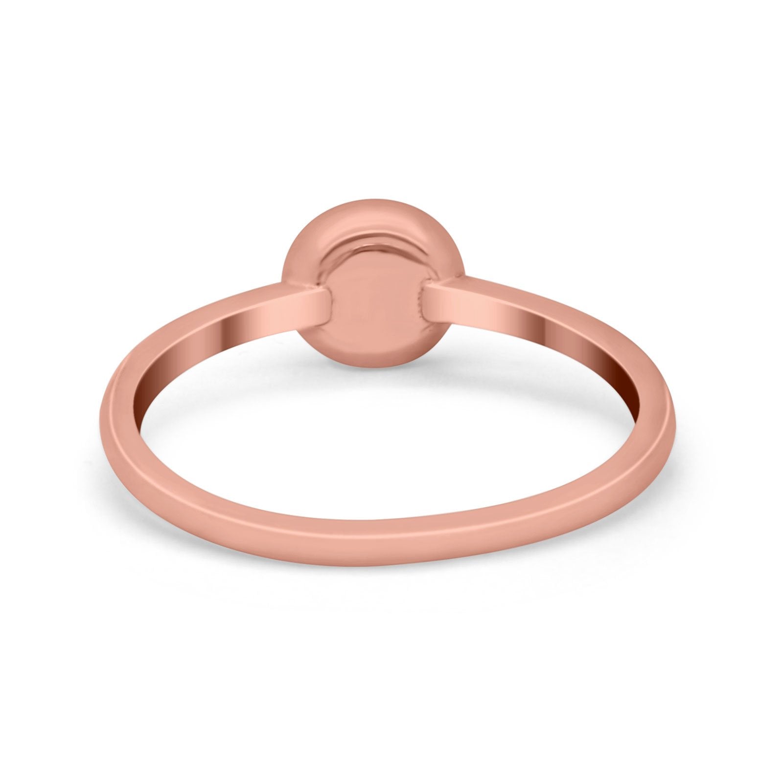 Petite Dainty Ring Solitaire Round Simulated Cubic Zirconia 925 Sterling Silver