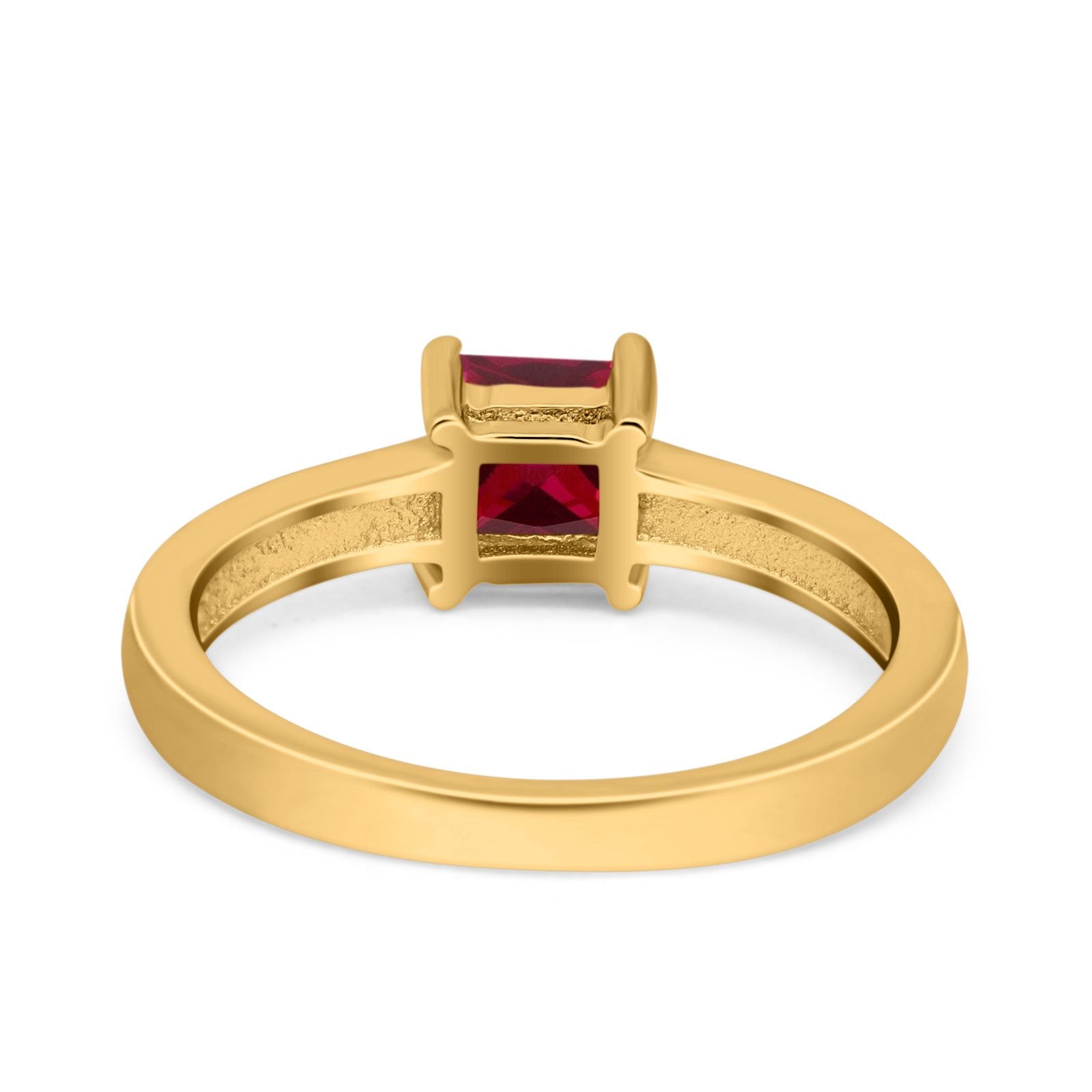 Solitaire Accent Fashion Ring Princess Cut Simulated Cubic Zirconia Created Opal 925 Sterling Silver